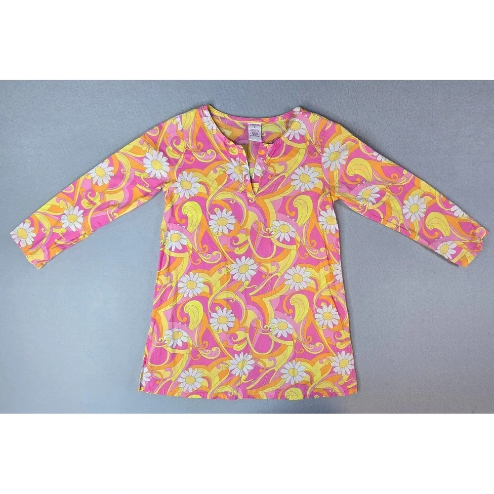 Vintage Gymboree Girls Swim Coverup Size 6 Sunshine Daydream 2004 Floral Mod 70s